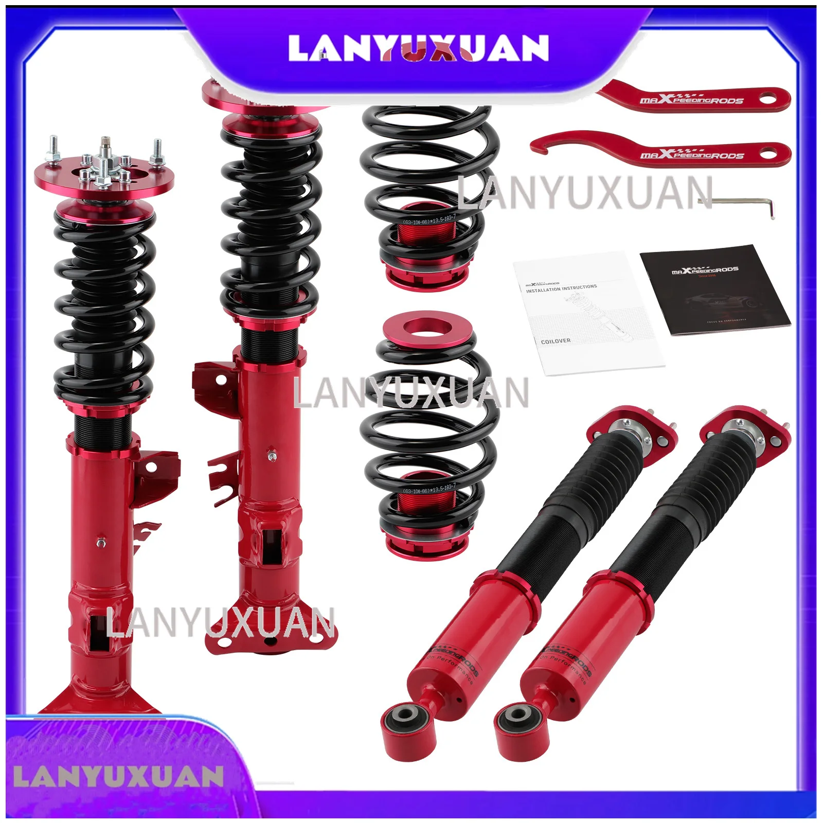 2026 24-Way Coilover Coilovers Kit for BMW E36 318i 323i 325i 328i Coil Struts Spring Suspension Strut