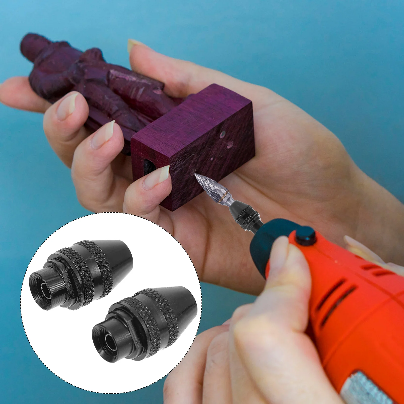 2 قطعة طاحونة كهربائية تشاك بدون مفتاح متعدد تشاك مدمج للمساحات الصغيرة ثلاثة أدوات تحويل أداة دوارة الفك #1