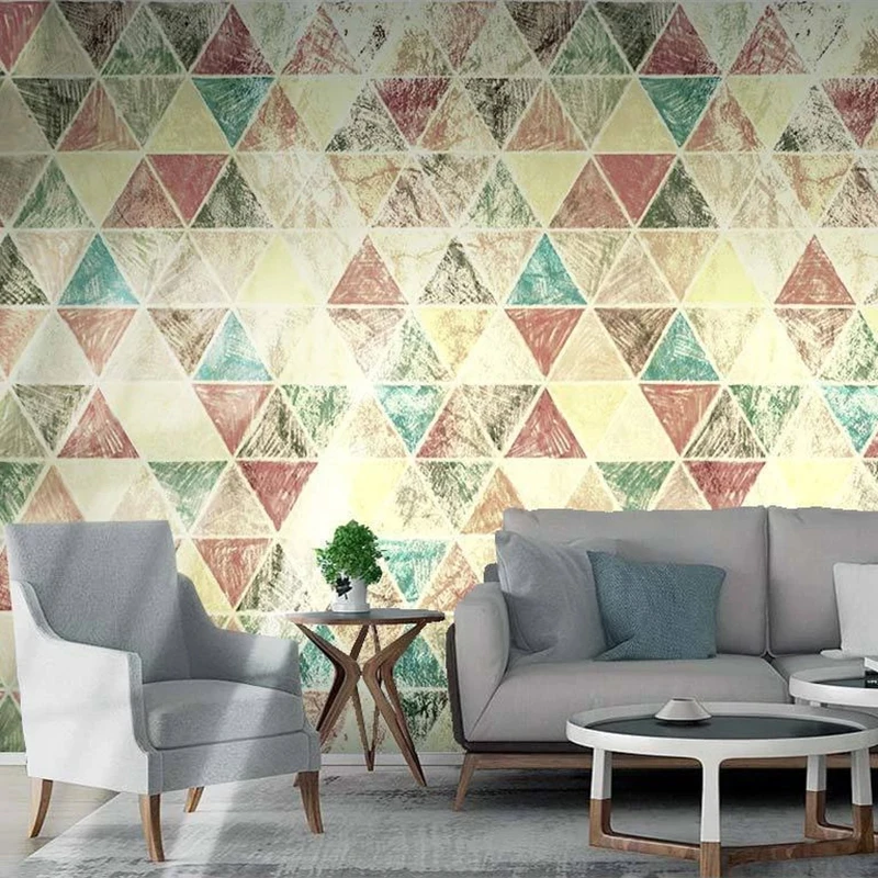 Customized products Photo Mural Geometric Modern Abstract Retro Living Room TV Background Art Wall Wallpapers Bedroom restaurant