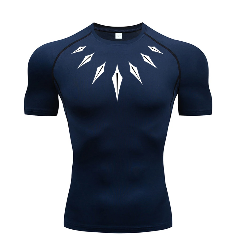 

Men's Compression Shirt Anime Print Gym Sport Quick Dry Gym TShirts Fitness Athletic Undershirts Elasticity Tops Tee Summer Male