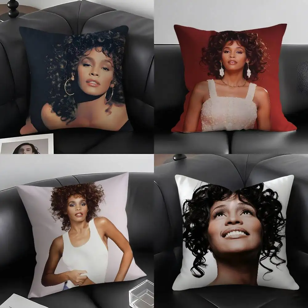 

Singer W-Whitney HoustonS Pillow Case Soft Plush Fabric Double Sided Print Decorative Home Living Room Gift Cushion Cover