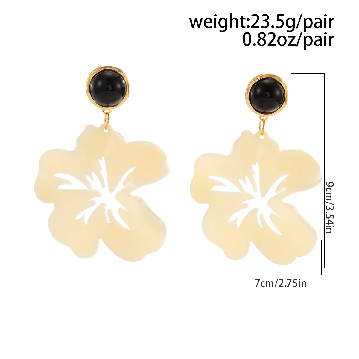 Exaggerated Acrylic Large Flower Resin Pendant Earrings for Women Fashion Jewelry Minimalist Accessories Ear Charm Jewelry