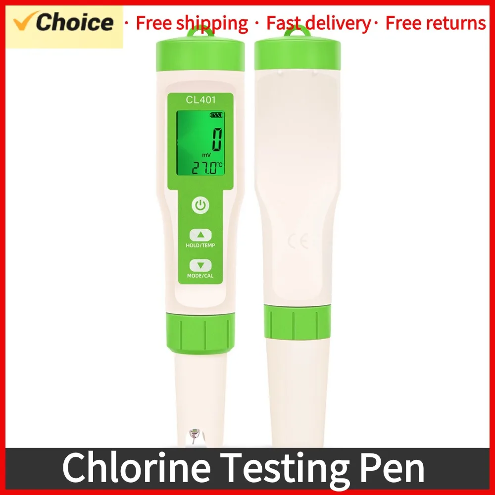 Penna per test del cloro penna per la misurazione del contenuto di cloro d\'acqua 4 in 1 strumento per la misurazione del cloro della piscina acqua