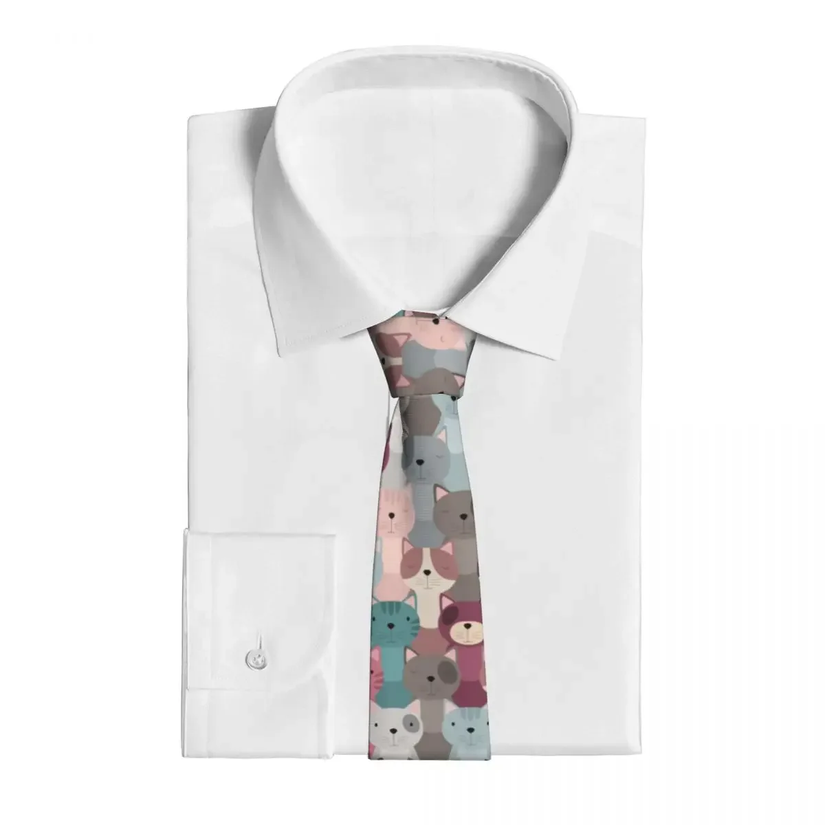 Cute Cat Faces Pattern Tie Necktie  Clothing Accessories