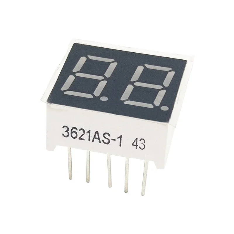 0.36 inch 2-Digit Digital Tube With Bright Red Light 3621AS/BH Common Anode/Common Cathode 3261BS/AH 7-Segment LED Display