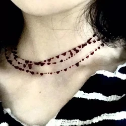 2024 Gothic Choker Necklace Blood Droplet Short Chain Neck for Women Cool Necklace Goth Jewelry Accessories Gifts