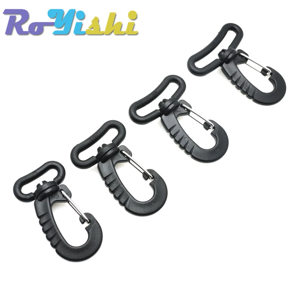 Plastic Swivel Snap Hook for Keychain Backpack Buckle Belt Strap Black