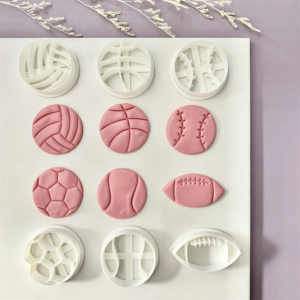 Basketball Soccer Volleyball Baseball Tennis Football Shaped Polymer Clay Cutters Jewelry Earring Clay Molds Handmade Tools