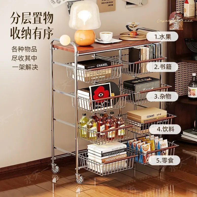 Medieval snack trolley rack, several living rooms by the sofa, multi-layer crevice storage rack