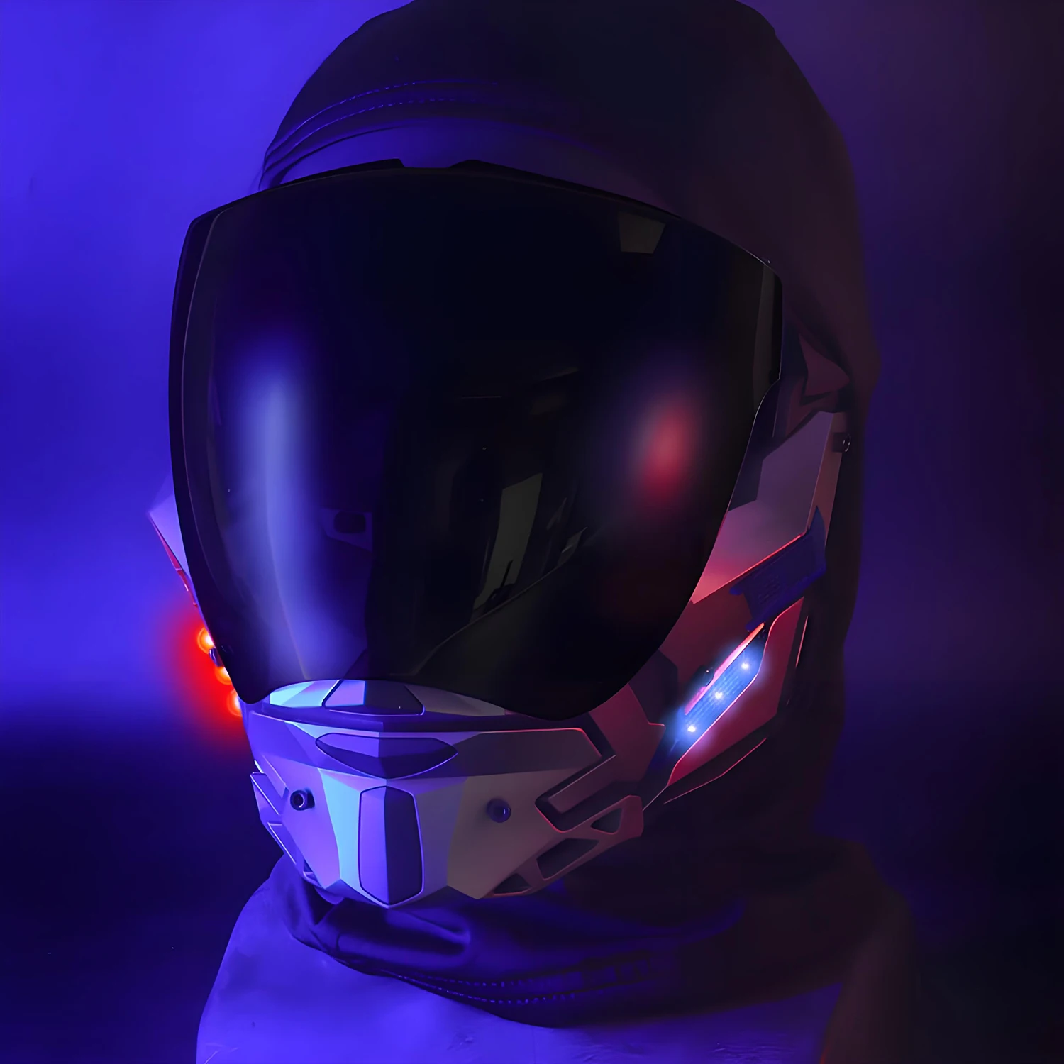 Masque tactique LED NIGHT MASK avec 4 Modes d'éclairage, lentille Anti-buée et détachable pour Airsoft Cosplay PMC