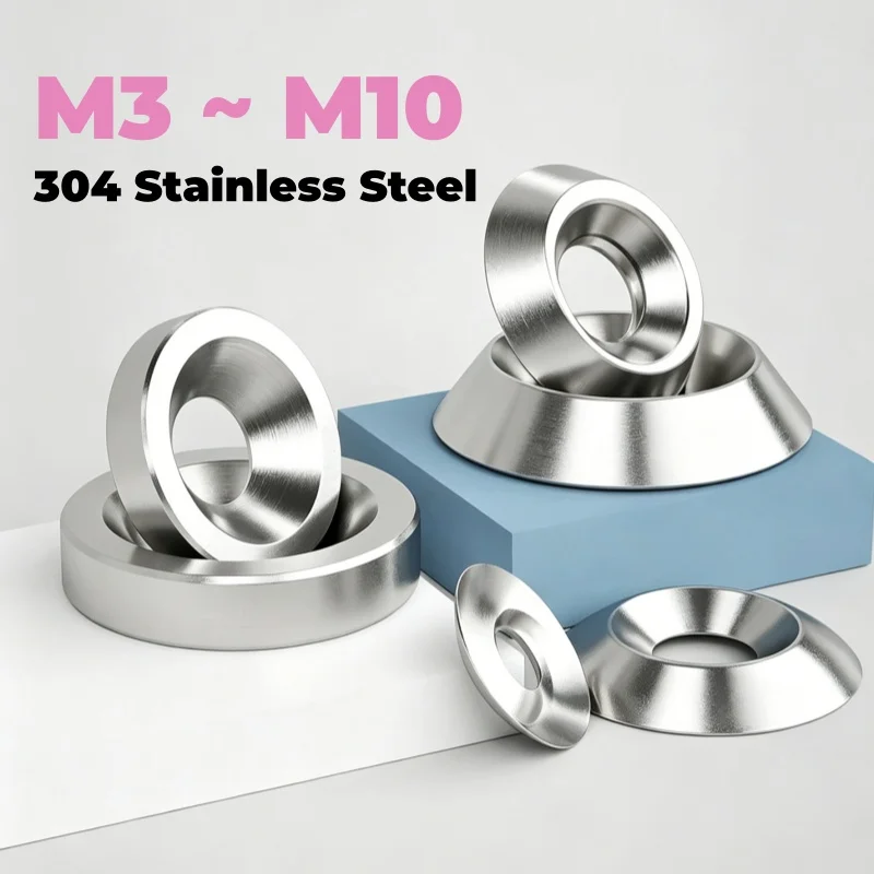 M3 ~ M10 304 Stainless Steel Solid Conical Washer Countersunk Concave-Convex Washer Fish Eye Gasket