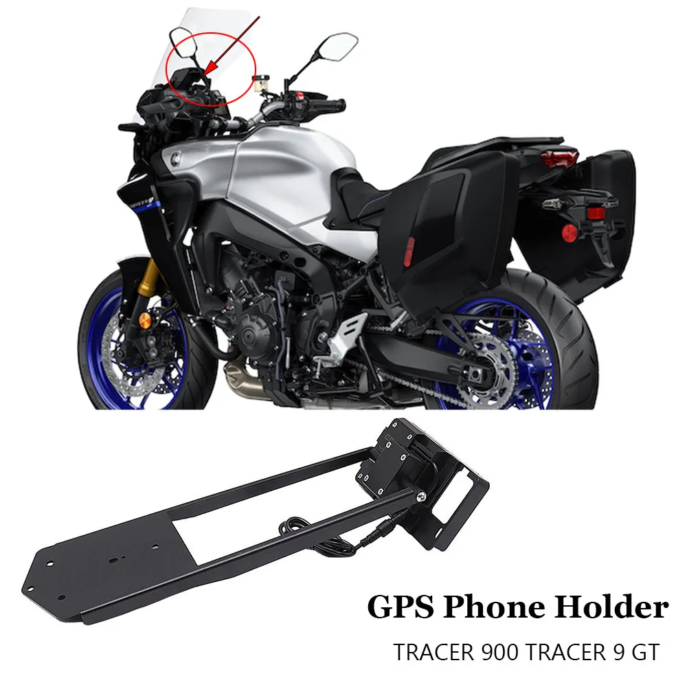 Dudukan ponsel Di Sepeda Motor, untuk Yamaha TRACER 900 GT 2021-motor GPS ponsel USB pengisian navigasi dudukan kit dudukan TRACER 9 GT