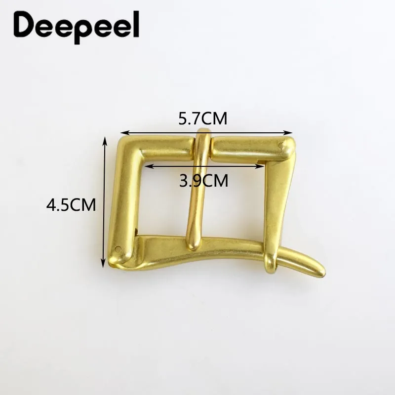 Deepeel 3.9cm Men\'s Pure Brass Pin Buckle Head Quick Open Buckles Heads Fit 3.6-3.8cm Belt DIY LeatherCraft Hardware Accessories