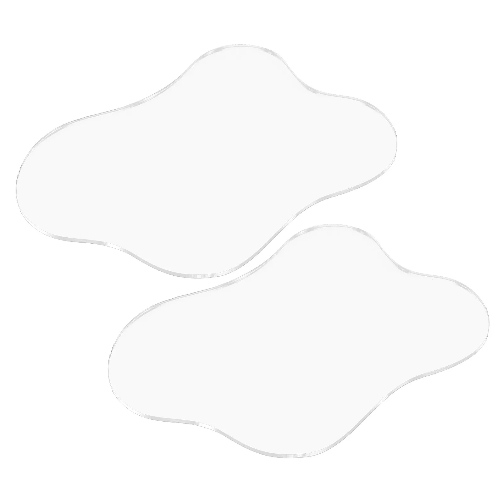 2Pcs Acrylic Cup Coasters Irregular Transparent Design for Mugs Glasses Table Desk Dining Room Bar Home Decoration Anti Skid