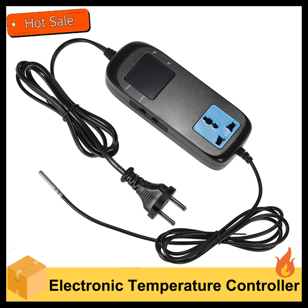 Electronic Thermostat LED Digital Display Breeding Temperature Controller Thermocouple Thermostat with Socket AC 90V～250V