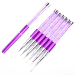 1Pcs Acrylic Nail Art Brush Lines Stripe Flower Painting Drawing Pen UV Gel Extension Grid Brush Design Drawing Manicure Tool