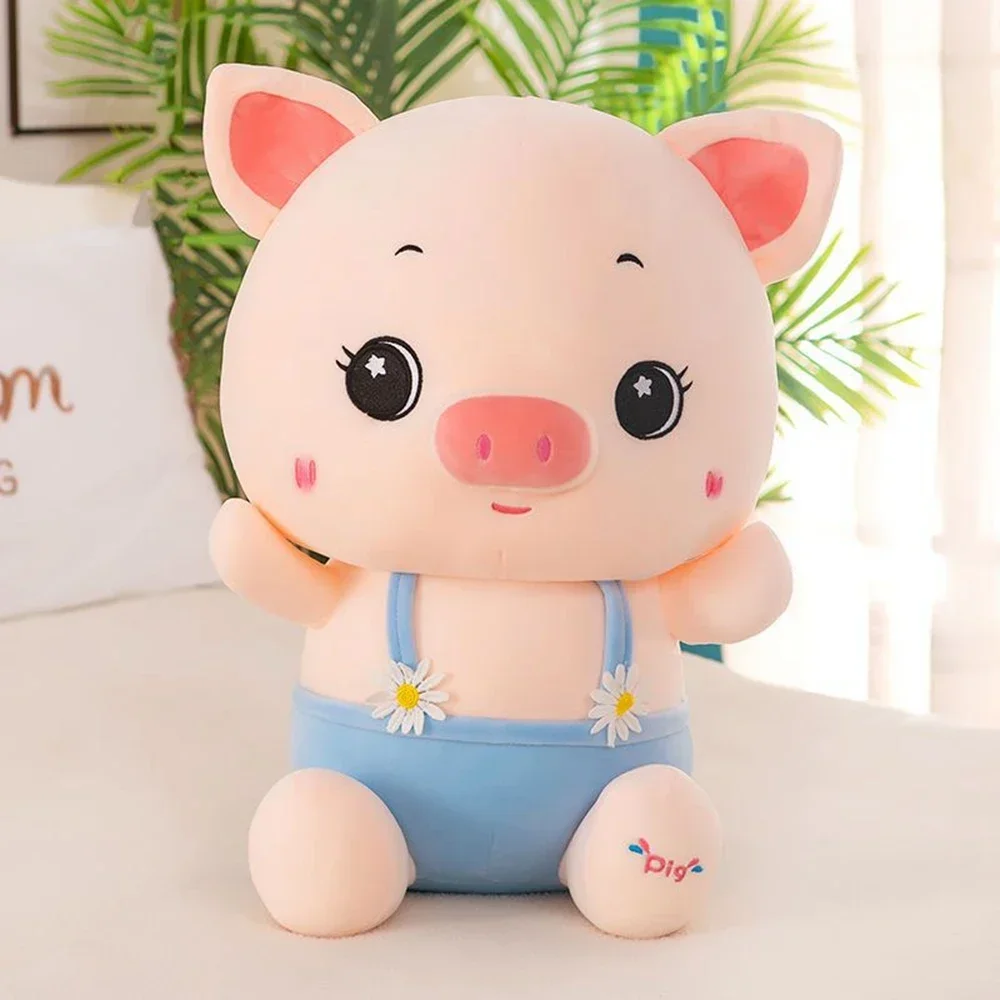 

23CM Net Red New Strap Piglet Plush Toy Flower Strap Male And Female Couple Doll Festival Friends Birthday Gift Soft Decoration