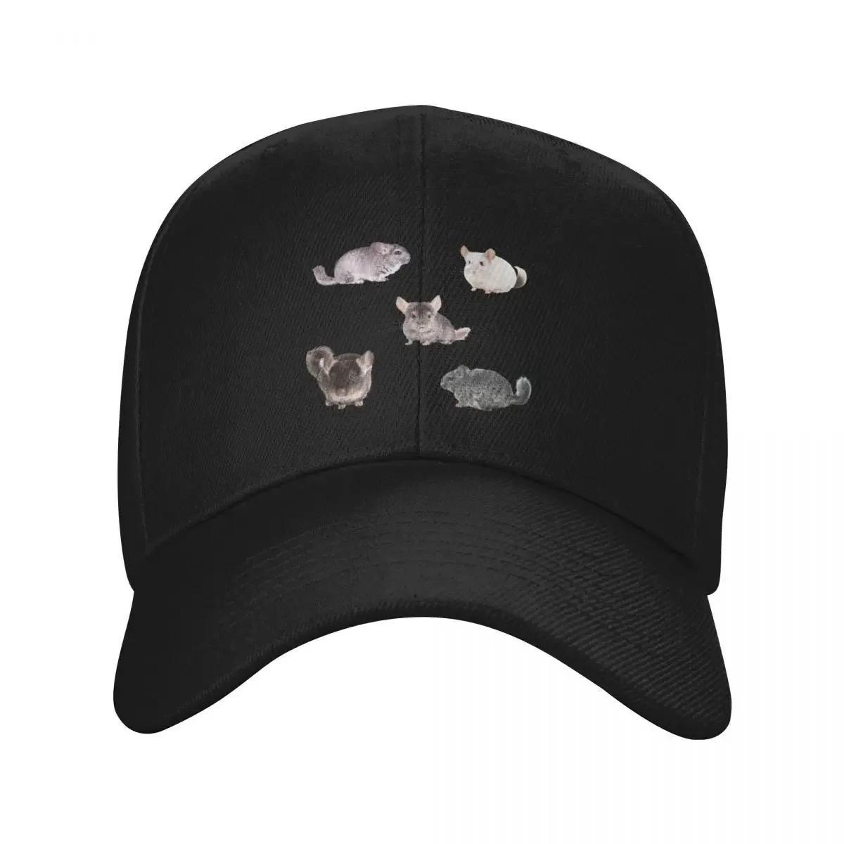 Cute Chinchillas for Chinchilla Lovers..(5 chinchillas with different colores) Baseball Cap tea Hat Hat Beach Anime Female Men's