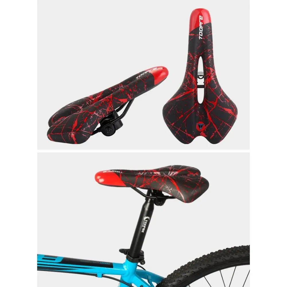 Soft PU Leather Bicycle Saddle Comfortable Shockproof MTB Seat Graffiti Gel Filled Cycling Cushion view 4
