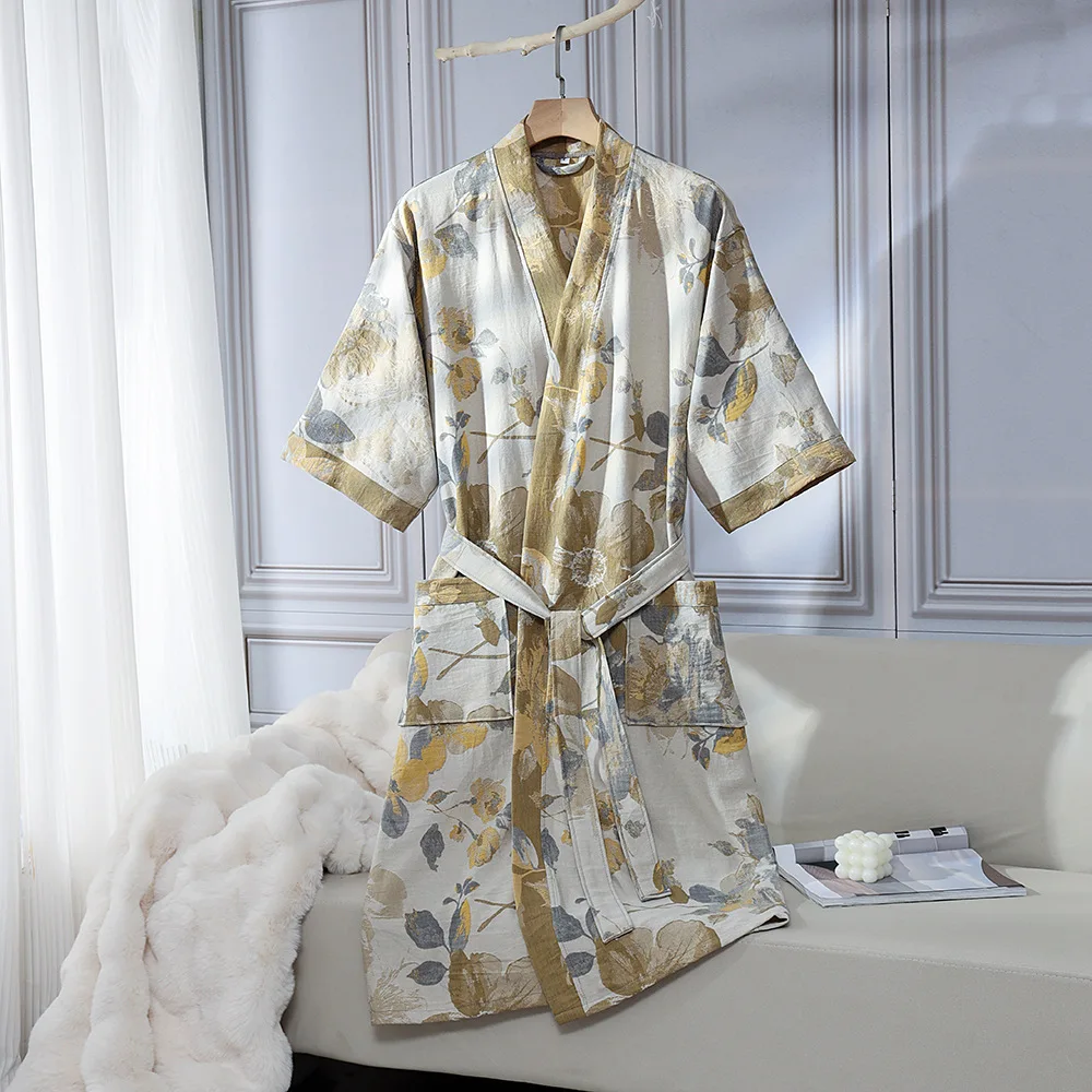 Vestido De Noiva 2026 New Spring Autumn Winter Robe Women 100% Cotton Printed Sleepwear Female Shower Wear Morning Bathrobe