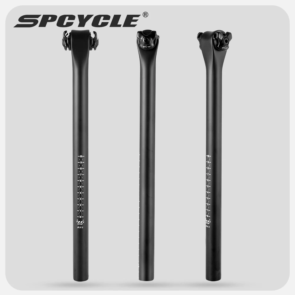 Spcycle T1000 Carbon Bicycle Seatpost Offset 0mm Super Light Seat Tube 27.2 31.6mm MTB Road Bike Carbon Seatpost