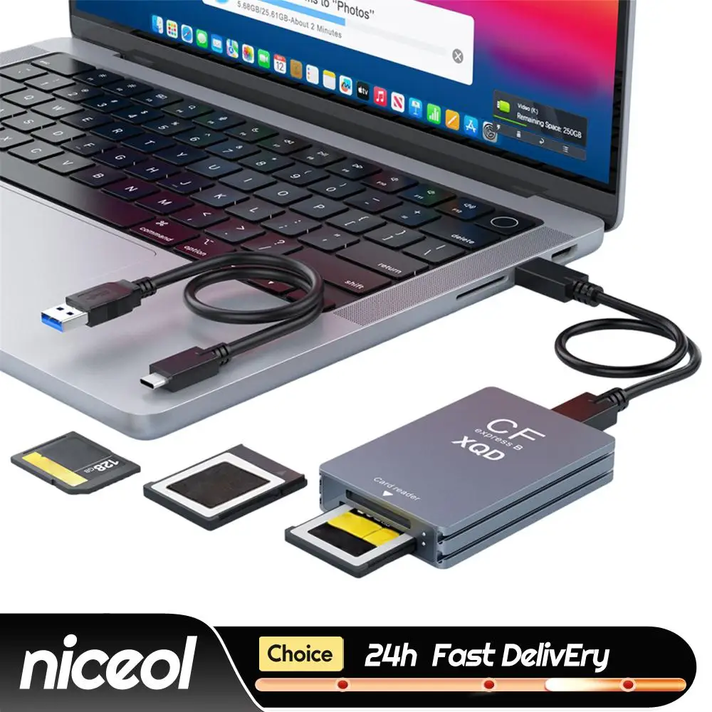 10Gbps XQD/SD Memory Card Reader with USB C To USB A/C Support Thunderbolt 3/4 Port for Professional Filmmakers Content Creators