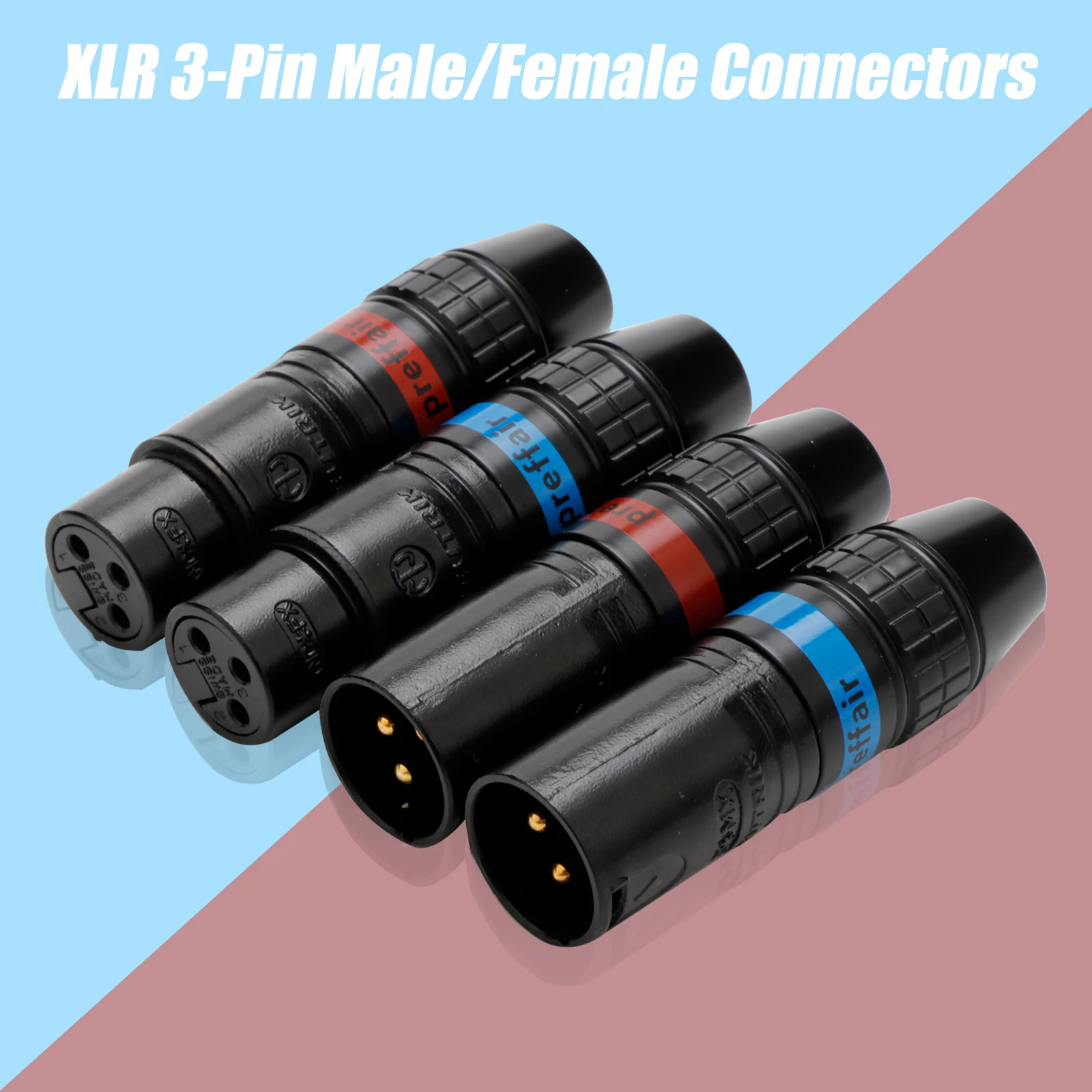 Preffair High-end XR1812 TECH Gold Plated 3Pin XLR Male or Female Extension Plug Audio Socket Audio Connector Adapter