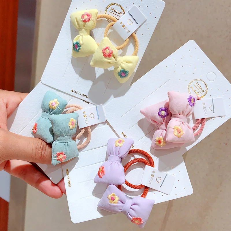 

Baby Hair Band Girls Ties Bows Elastic Rubber Band Scrunchies Elastique Cheveux Fille Haar Kids Hair Accessories For Children