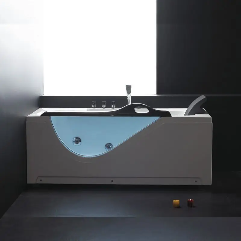 Luxurious Rectangle Indoor Outdoor Bedroom Spa Tub Sauna Room Adult Acrylic Glass Hot Tub standing Modern Minimalist Soakingprom