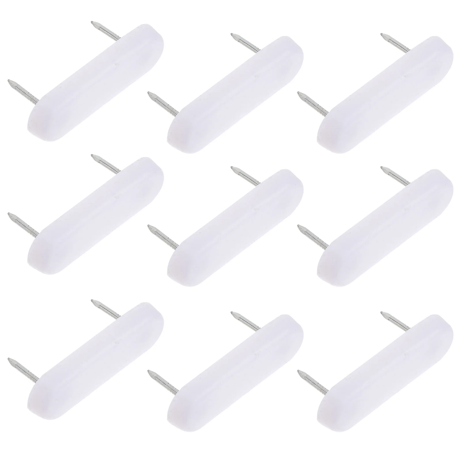 100 Pcs Furniture Feet Double Pin Nails Foot Pad Plastic Head Sofa Chairs Outdoor White