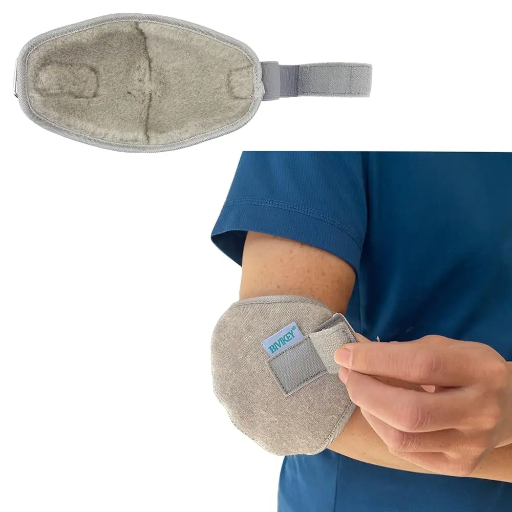 

1 шт. 100% шерстяные коротковорсовые накладки на локти для защиты от пролежней, регулируемые, подходят для офиса, дома, ухода за пожилыми людьми и медицинского применения