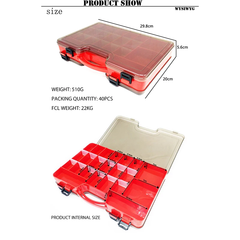 Double-sided Hand-held Bait Box, Plastic Loua Sea Fishing Suitcase, Fishing Lure Case, With Insert Multi-purpose Tool Box