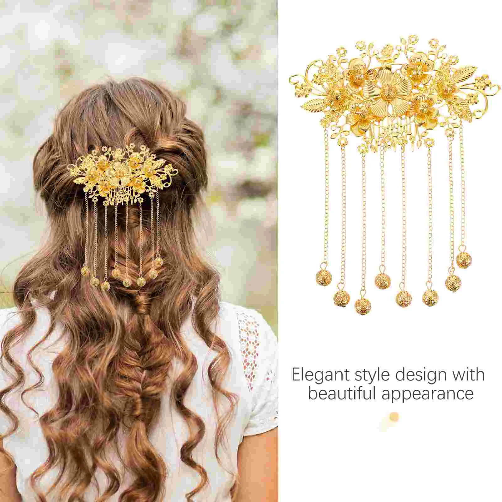 Wedding Hair Accessory Traditional Bride Vintage Accessories Hairpin Tassel Chinese Clip Decor