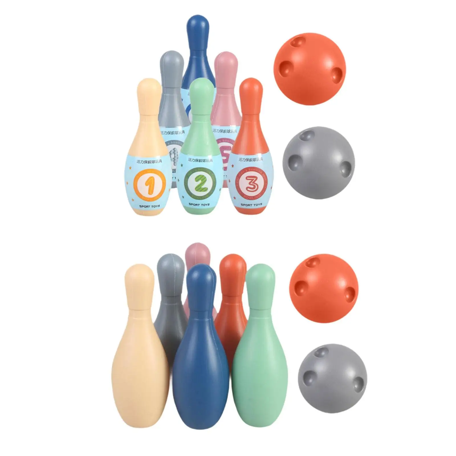 

Kids Toy Bowling Set Indoor Outdoor Bowling Game Pin Ball Playset for Parties Family Entertainment