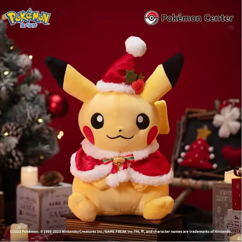 Pokemon Center Merry Christmas Series Officieel echt knuffel Kawaii Pikachu Doll Ornament Kinderverjaardag Kerstcadeau