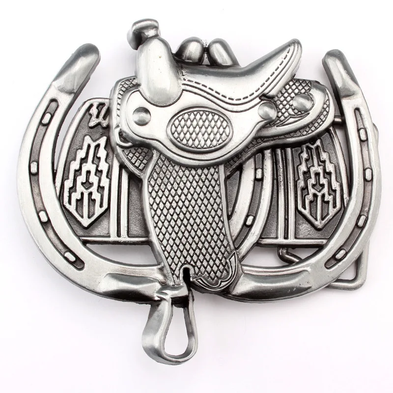 Men's Boutique Metal Belt Buckle Equestrian Sports Theme Animal Pattern Two Colors Suitable for Belts with a width of 3.8-4cm