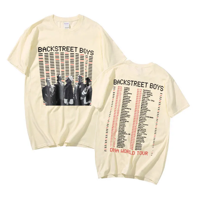 Vintage Backstreet Boys DNA World Tour Graphic Tshirt Men Women Fashion Oversized T-shirts Pop Music Boy Band Bsb Group T Shirts