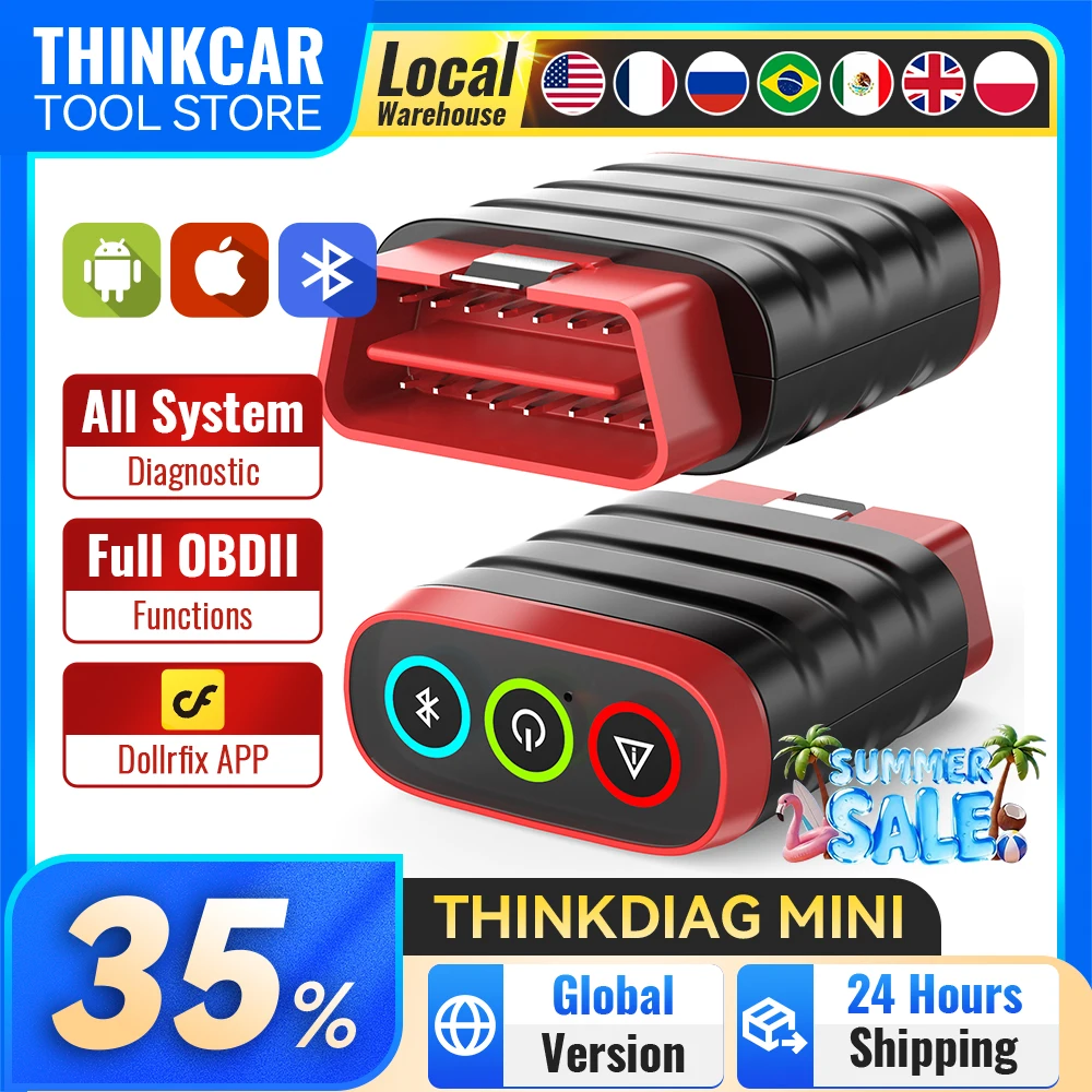 THINKCAR ThinkDiag Mini skaner OBD2 profesjonalne samochodowe narzędzia diagnostyczne pełny system diagnostyczny czytnik kodów dożywotnia bezpłatna