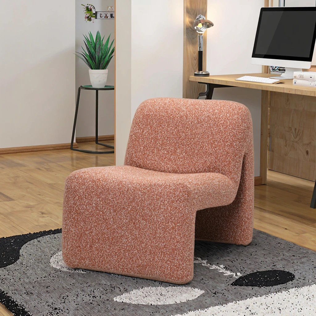 Hot Sale Modern Light Luxury Design Soft Office Living Room Bedroom Use Single Sofa Armless Leisure Lounge Fabric Chair