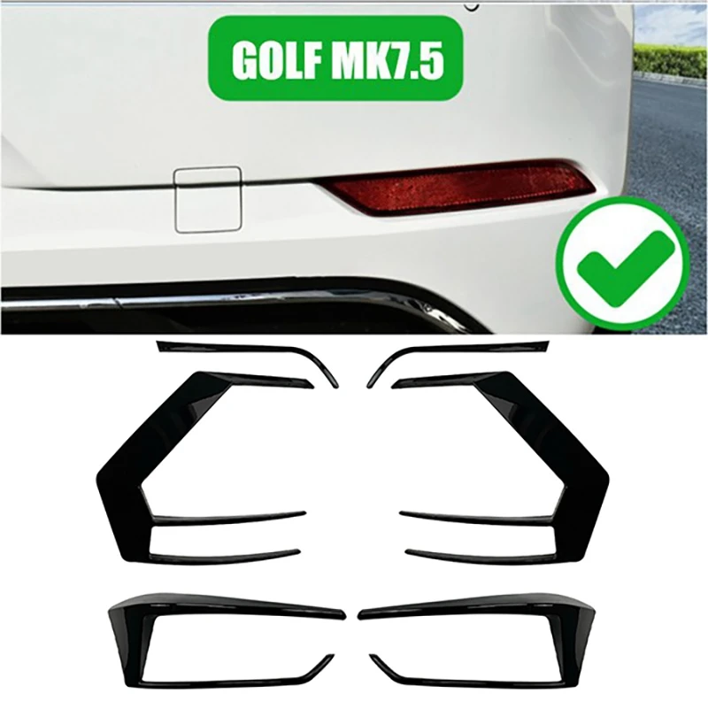 

2PCS For Golf 7.5 MK7.5 Rline R400 2017-2019 Auto Rear Bumper Splitter Canard Rear Spoiler Fog Lamp Trim Car Styling