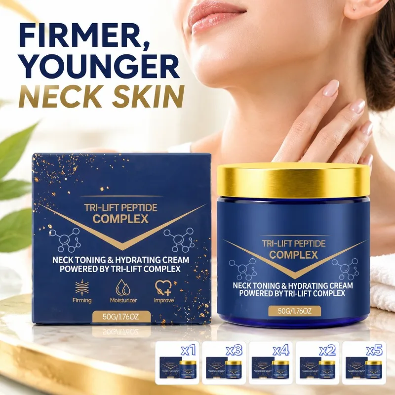 Tri-Lift Peptide Complex Neck Hydrating Cream Moisturize Dehydrated Cutis Firm Sagging Tissue Smooth Fine Creases Nourish Dry