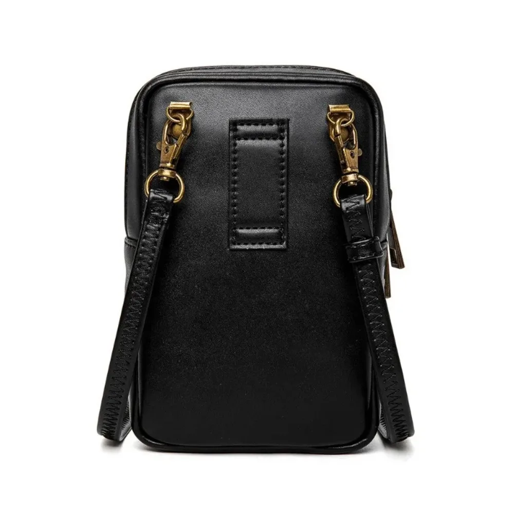 Sac à Main Noir Rétro Punk avec Rivet de Tête de Mort pour Femme, Portefeuille Spécial, pour Téléphone Portable, Style Hip-hop