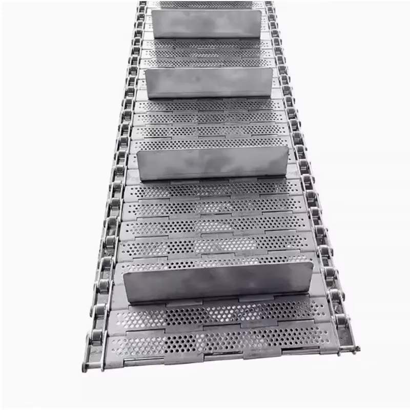 Heavy duty chain plate conveyor belt metal scrap uphill strong conveyor roller chain drive belt