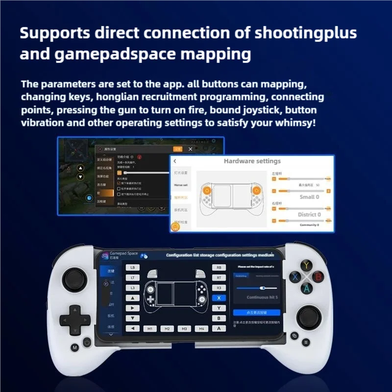 لوحة ألعاب جديدة قابلة للتمدد من Shanwan لوحدة تحكم ألعاب بلوتوث Steam/PC/Android/IOS مع عصا تحكم القاعة/4 مفاتيح خلفية/3 أوضاع للسرعة