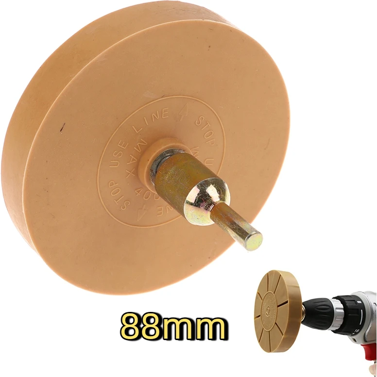 For Remove Car Glue Adhesive Sticker Pinstripe Decal Graphic Auto Repair Paint Tool 88mm Universal Rubber Eraser Wheel