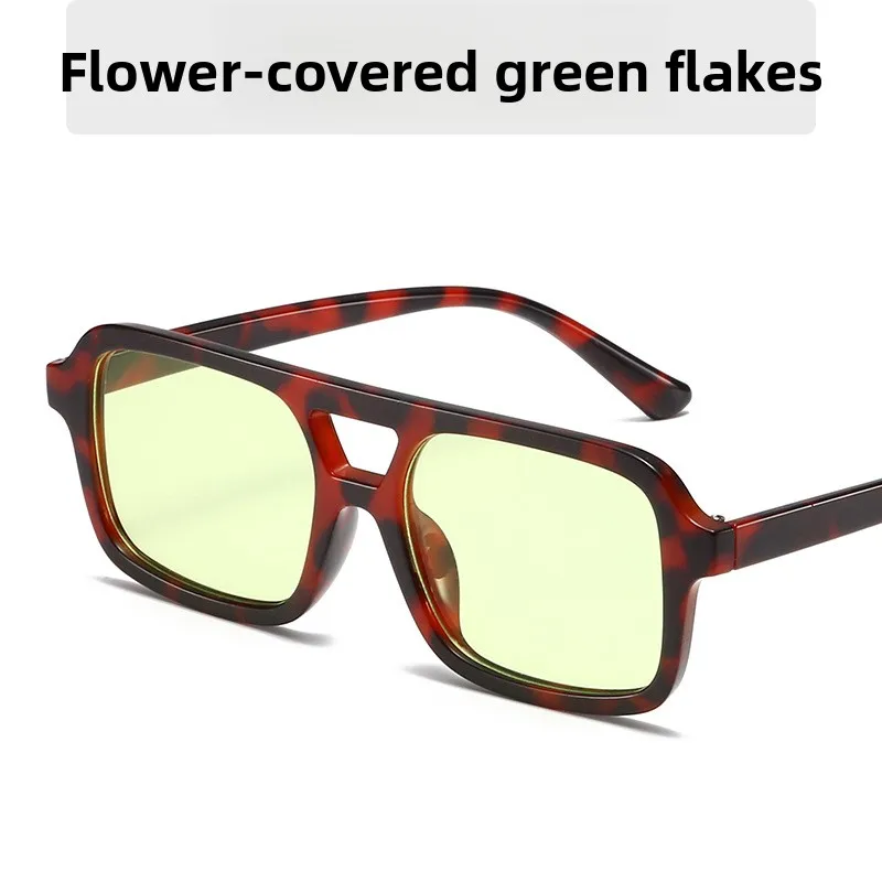 

European and American parallel bar versatile sunglasses, fashionable and retro outdoor sunglasses, cycling douhua pc glasses