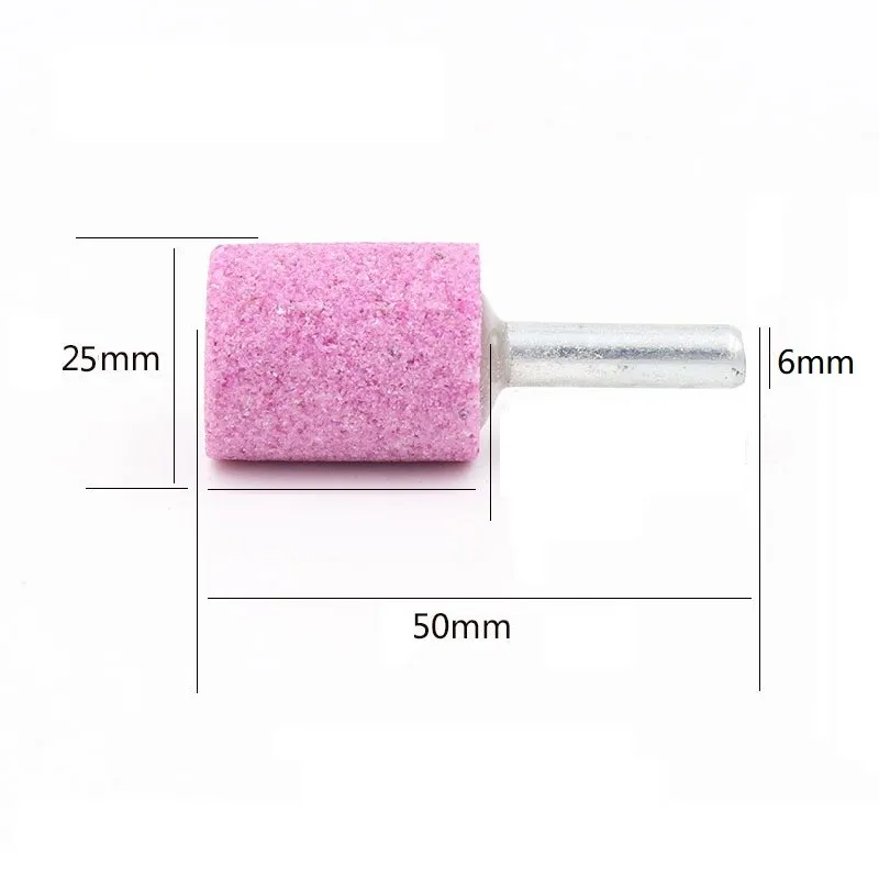 1pc Chrome Corundum 6mm Shank Abrasive Mounted Stone Cylindrical For Rotary Tool Grinding Wheel 25mm Power Tools