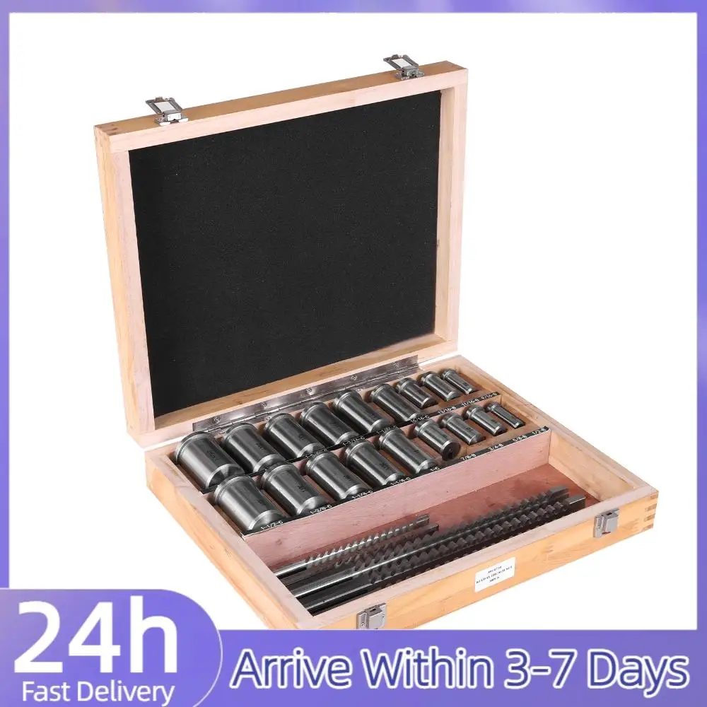 

Набор для протяжки шпоночных пазов: комплект втулок и прокладок с 5 протяжками, 18 втулками, 7 прокладками (30 предметов) для металлообработки и производства