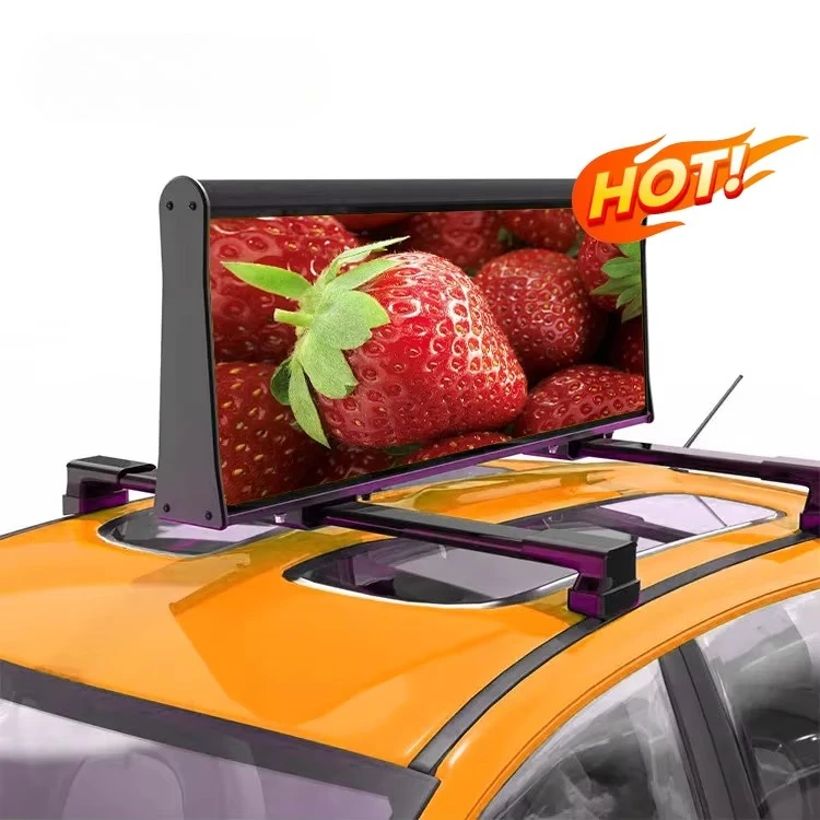 New Taxi Top Led Display Car Top Screen Highly Waterproof Double Display Wifi GPS Screen Advertising Mobile