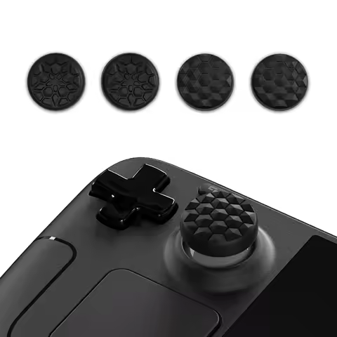 PlayVital Thumb Grip Caps for Steam Deck LCD &amp; OLED, Thumbsticks Grips for PS Portal Remote Player - Diamond Grain &amp; Crack